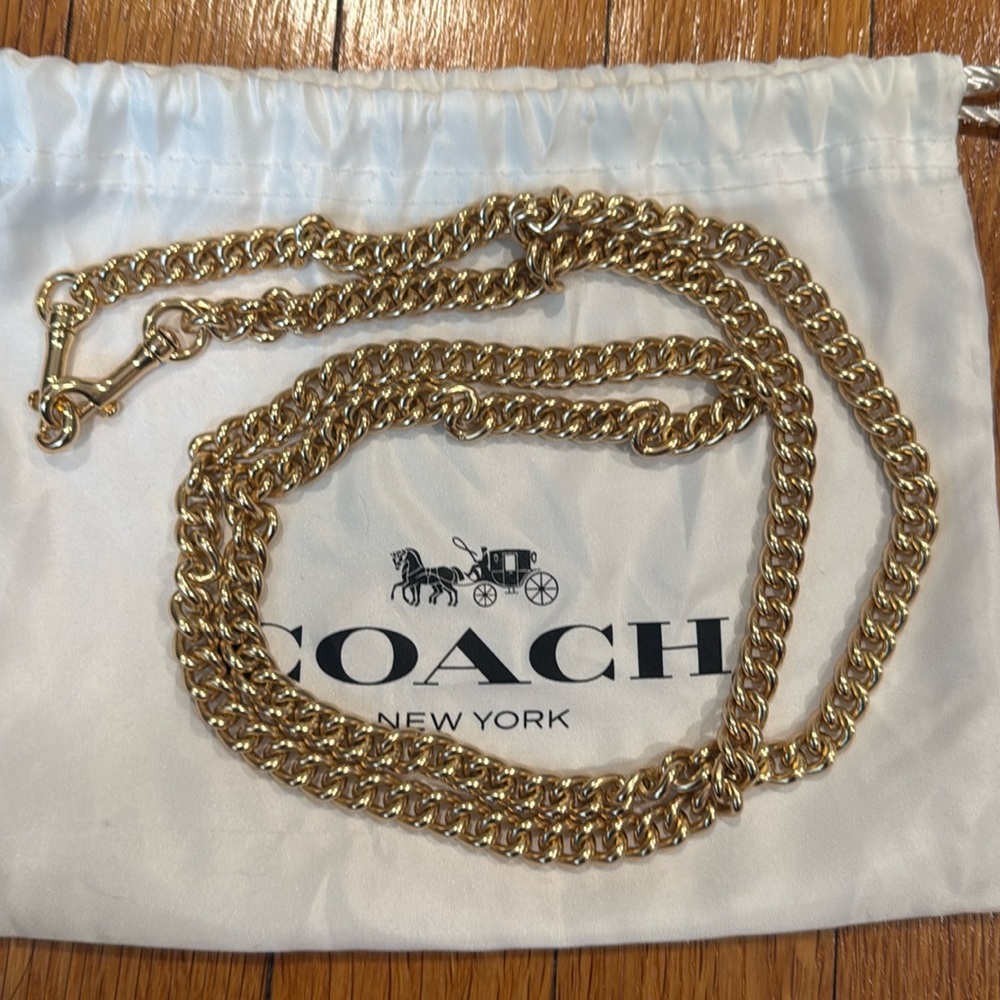 Coach gold bag chain